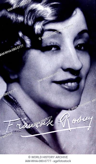 Françoise Rosay (1891-1974), a French opera singer, diseuse, and actress. Dated 20th Century