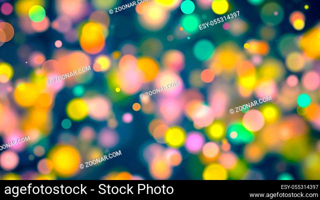 Abstract background with multicolored bokeh. 3d rendering