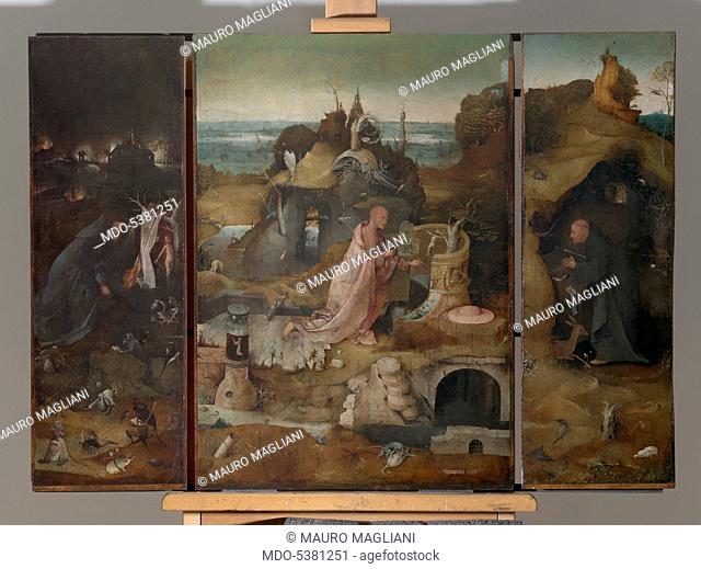 Hermit Saints Triptych, by Joren Anthoniszoon Van Aeken known as Bosch Hieronymus, 1493 about, 15th Century, oil on panel, cm 86, 5 x 60each panel