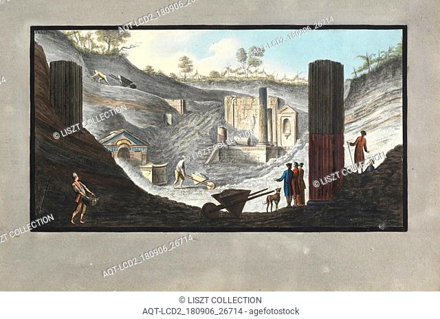 View of the first discovery of the Temple of Isis at Pompeii, Campi Phlegræi., Fabris, Peter, 18th cent., Hamilton, William, Sir, 1730-1803, Engraving