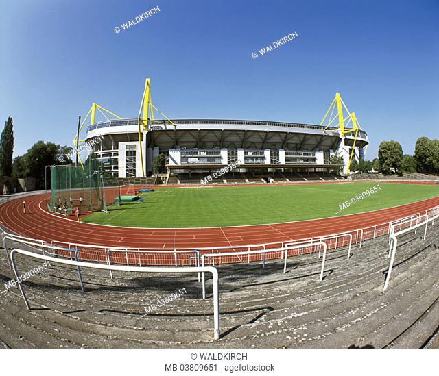 Germany, North Rhine-Westphalia,  Dortmund, Westphalian stadium, playing field  Europe, Central Europe, Ruhr area, city, dysentery metropolis, city, sight
