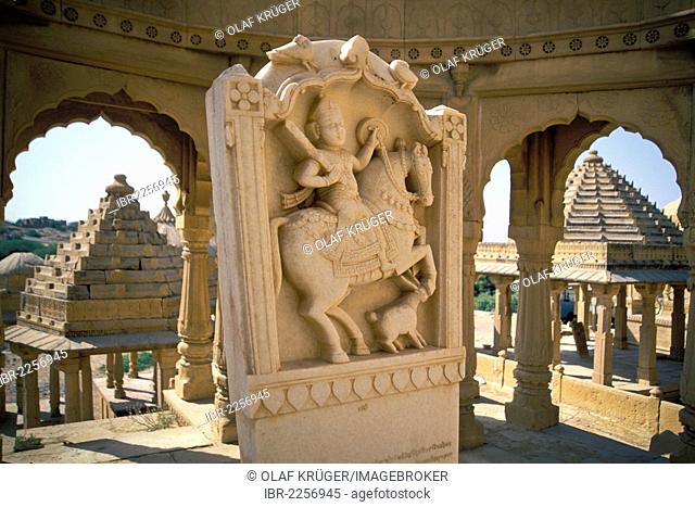 Bada Bagh Chhatris, cenotaph, tomb of the rulers of Jaisalmer, Rajasthan, India, Asia
