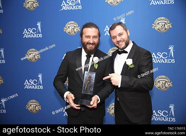 (L-R) Samir Ljuma and Fejmi Daut attend the 34th Annual American Society of Cinematographers ASC Awards at Ray Dolby Ballroom in Los Angeles, California, USA