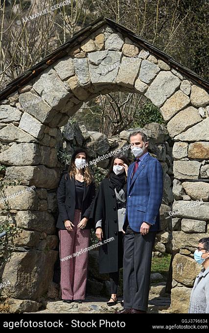 King Felipe VI of Spain, Queen Letizia of Spain attend Cultural visit to the 'Espai Columba' and Museum with the installation of rehabilitated pre-Romanesque...
