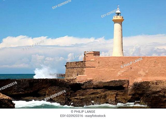 Lighthouse on the atlantic coast of Rabat, Morocco