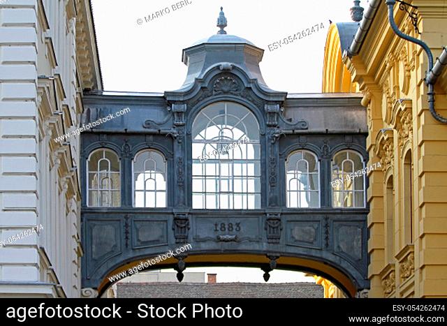 SZEGED, HUNGARY - MARCH 11: Bridge of Sighs in Szeged on MARCH 11, 2011. Memorial Bridge From 1883 For Franz Joseph King of Hungary in Szeged