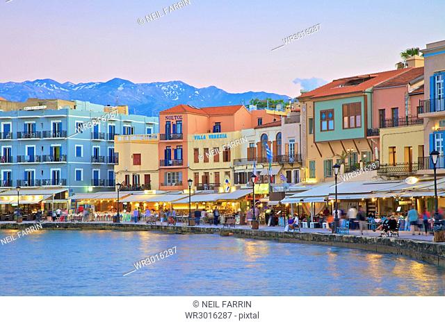 The Venetian Harbour, Chania, Crete, Greek Islands, Greece, Europe
