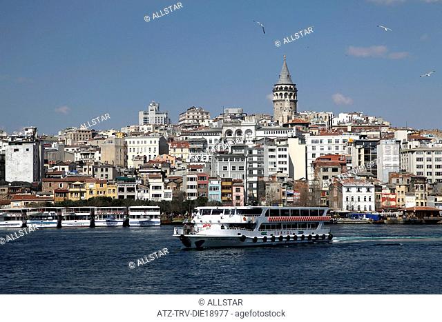 FERRY, GALATA TOWER & BEYOGLU; BEYOGLU, ISTANBUL, TURKEY; 27/03/2012