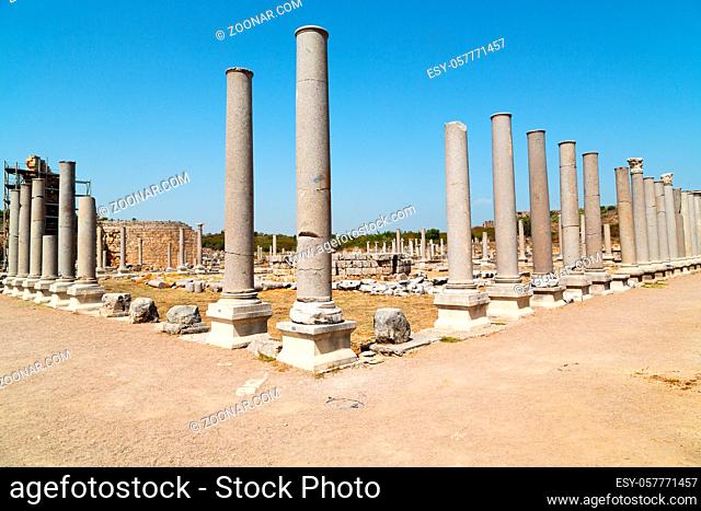 old  construction in asia turkey the column and the roman temple