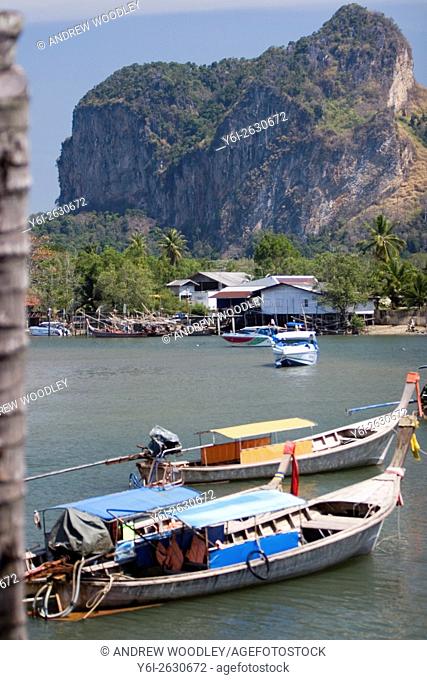 Hat Noppharat Tara inlet starting point for ferry and many tour boats near Ao Nang Thailand