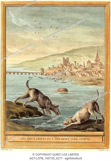 Elie du Mesnil after Jean-Baptiste Oudry (French, born 1726 or 1728), Les deux chiens et l'ane mort, Two Dogs and the Dead Donkey, published 1756