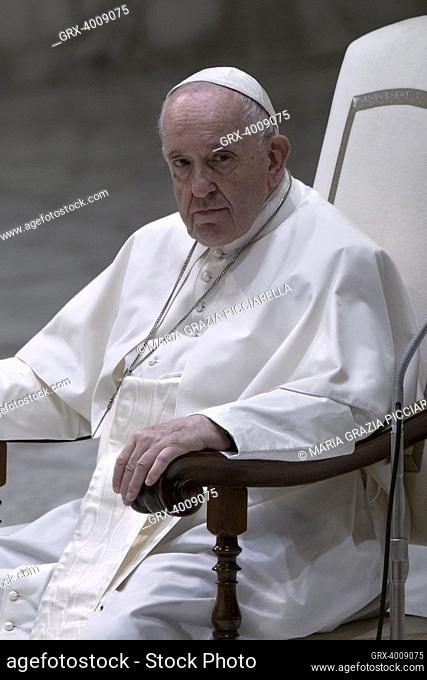Vatican City, Vatican, 3 August 2022. Pope Francis during his weekly general audience in the Paul VI Hall