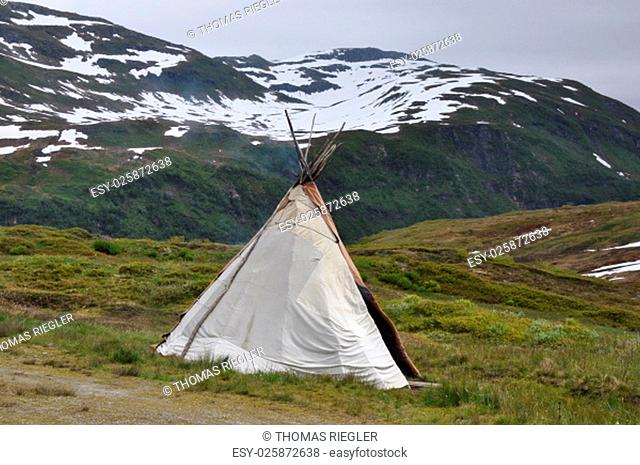 sami tent on aurlandsfjellet norway
