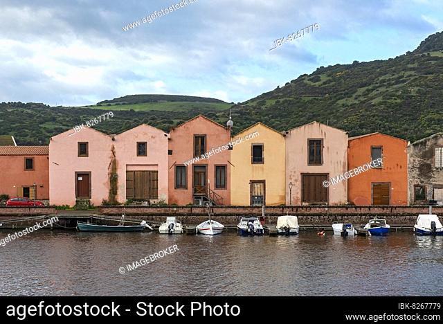 Bosa Tanneries and River Temo, Sardinia, Italy, Europe