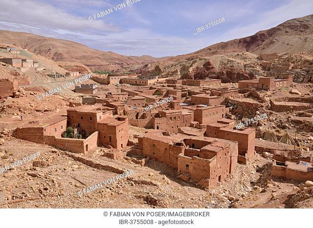 Ksar, fortified village, Road of the Kasbahs, Ounila-Tal, near Taifest, Souss-Massa-Draâ region, Morocco