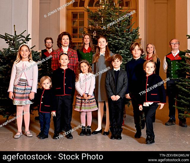 Queen Silvia was joined by all her grandchildren: from left: Princess Leonore, Prince Julian, Prince Alexander, Princess Adrienne, Princess Estelle