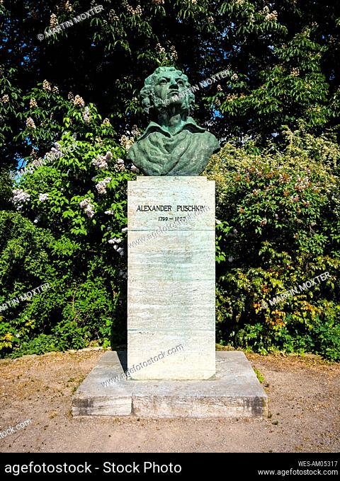 Germany, Weimar, bust of Alexander Pushkin