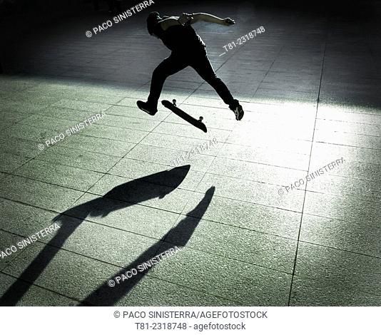 boy skateboarding, Barcelona