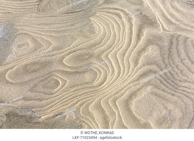 pattern in sand, sandy beach, Juist Island, Nationalpark, North Sea, East Frisian Islands, National Park, Unesco World Heritage Site, East Frisia, Lower Saxony