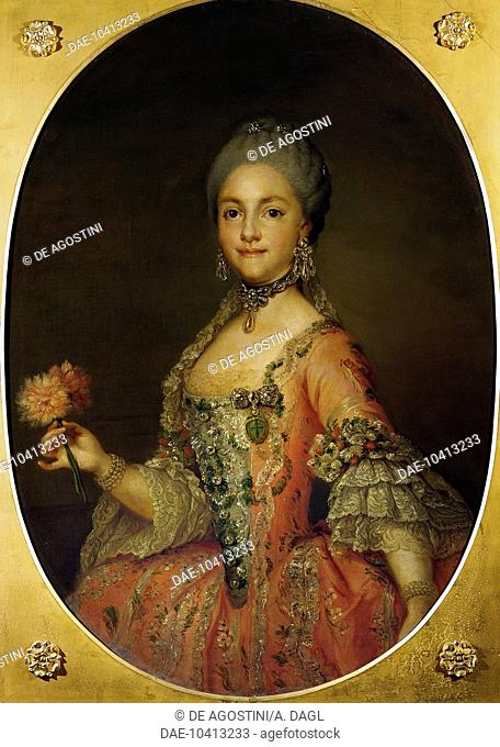 Portrait of Maria Luisa of Parma (Parma, 1751-Rome, 1819), queen consort of Charles IV (1748-1819), King of Spain.  Naples