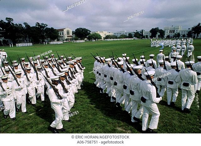 Cadets on parade. Citadel Military College, Beaufort, Charleston, South Carolina, USA