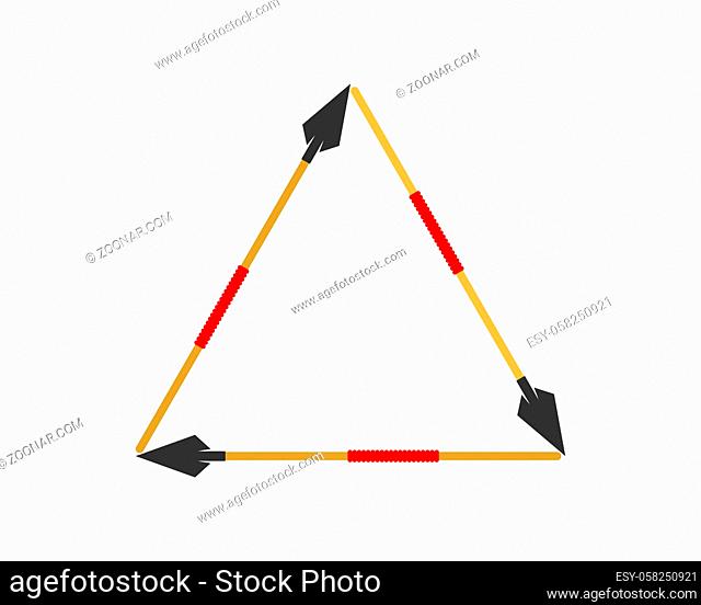 3 Spear forming a triangle shape logo