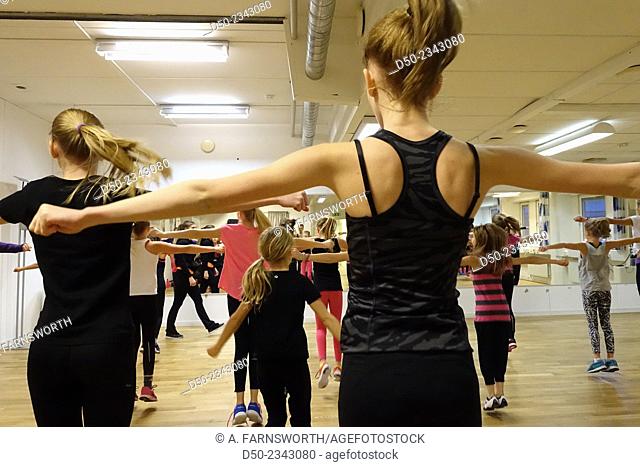 Dance studio, dance classes for children, warm up. Stockholm, Sweden