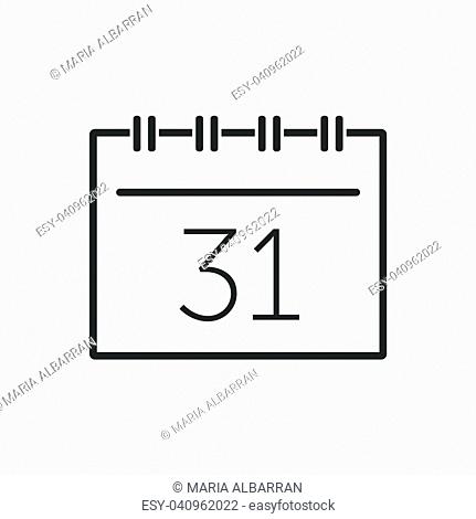 Calendar line icon on a white background. Vector illustration