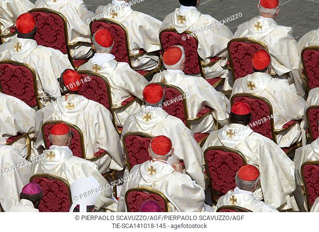 Some Cardinals during Pope Francis' canonization Mass of Pope Paul VI, Salvadorian Archbishop Oscar Romero, and five others (Francesco Spinelli, Vincenzo Romano