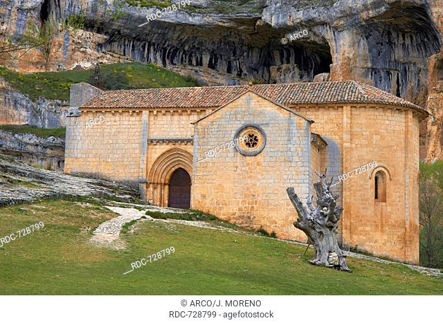 San Bartolome Hermitage, Templar Church, Canon de Rio Lobos, Canyon of Wolves River, Rio Lobos Natural Park, Ucero, Soria, Spain
