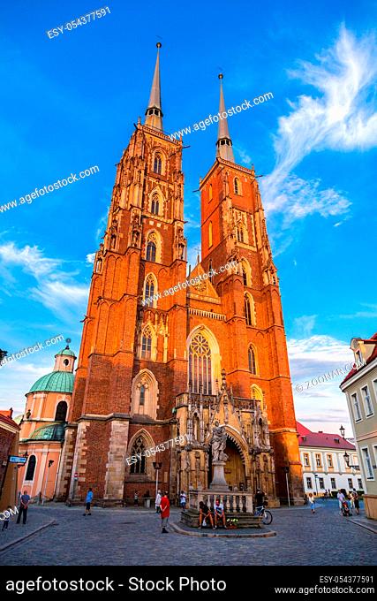 WROCLAW, POLAND - JULY 29: Cathedral of St. John in Wroclaw, Poland on July 29, 2014. Wroclaw old and a very beautuful city in Poland