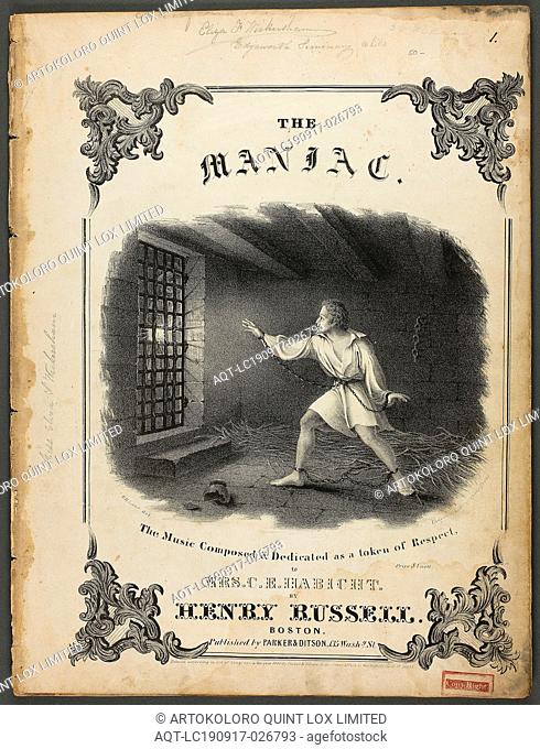The Maniac, 1880, Fitz Hugh Lane, American, 1804-1865, United States, Lithograph on cream wove paper, folded, 336 x 255 mm