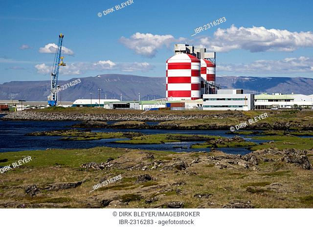 Aluminum plant, town of Straumsvík, Reykjanes peninsula, Iceland, Europe, PublicGround