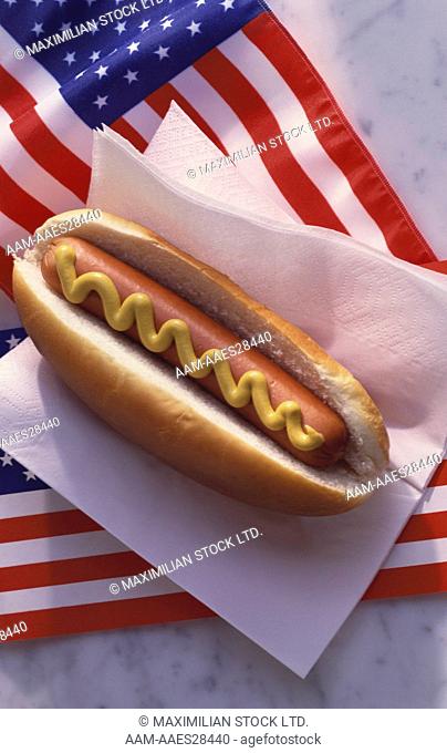 Hot Dog on US Flag