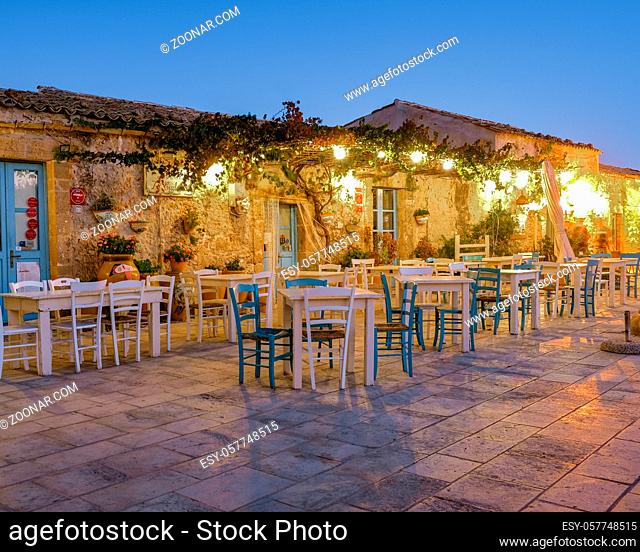 The picturesque village of Marzamemi, in the province of Syracuse, Sicily Italy October 2020