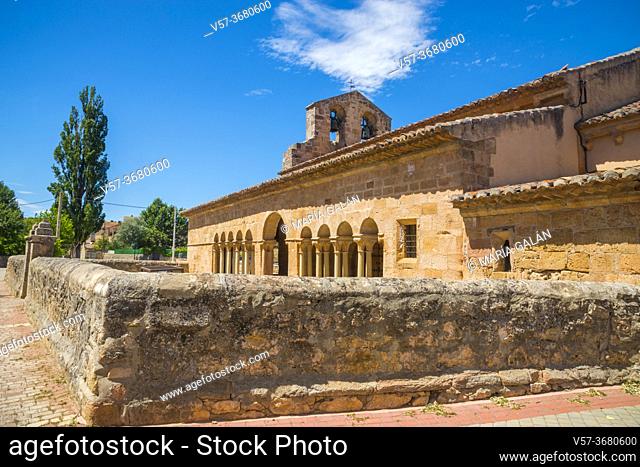 Facade of Nuestra Señora de la Asuncion church. Sauca, Guadalajara province, Castilla La Mancha, Spain
