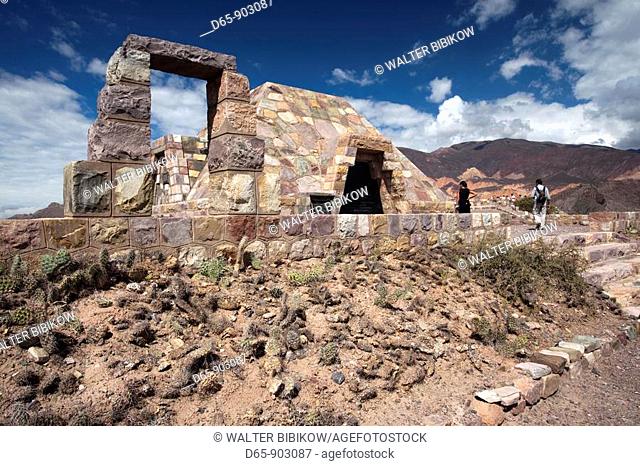 Argentina, Jujuy Province, Quebrada de Humamuaca canyon, Tilcara, Pucara de Tilcara, pre-columbian fortification, monument