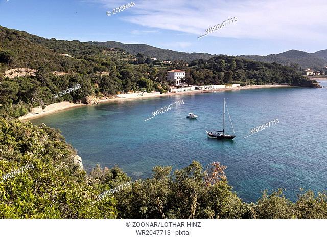 Mediterranean coast near Bagnaia, Elba, Italy