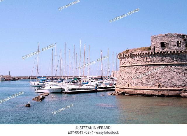 Gallipoli, Apulia - Angevin castle and boats