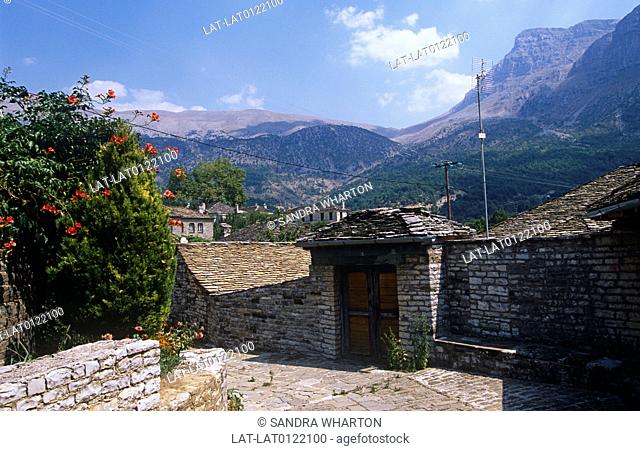 Megalo Papingo is a Pindhos mountain village with a large church built in the traditional Greek Orthodox style in the Zagoria region