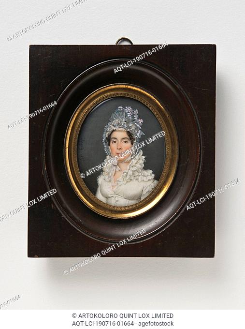 Pierre-Edouard Gautier Dagoty, Unknown woman, painting, Watercolor on ivory, Height, 6.5 cm (2.5 inches), Width, 5.2 cm (2 inches), Signed, Dagoty 1817