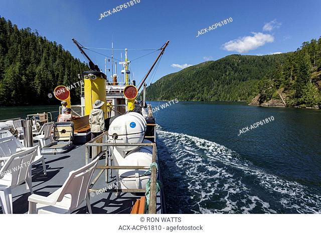 Tourists on board the supply boat the Uchuck 111 travelling between Gold River and Friendly Cove along the British Columbia coast. No Release