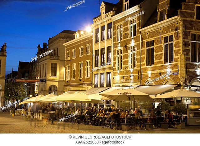 Grote Markt - Market Square at Night, Leuven, Belgium
