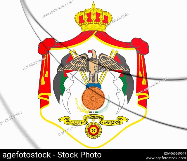3D Jordan coat of arms. 3D Illustration