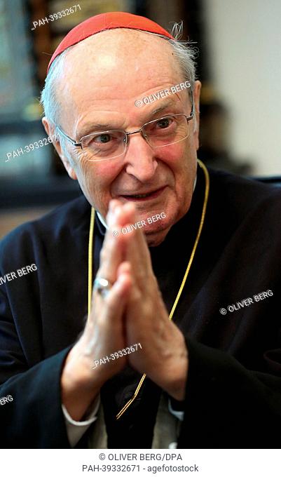 Cologne's archbishop, Cardinal Joachim Meisner, is pictured during an interview with the German press agency dpa in Cologne, Germany, 08 May 2013