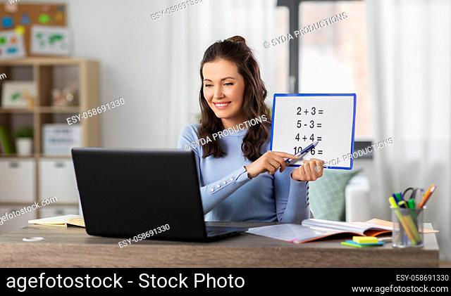 math teacher having online class at home