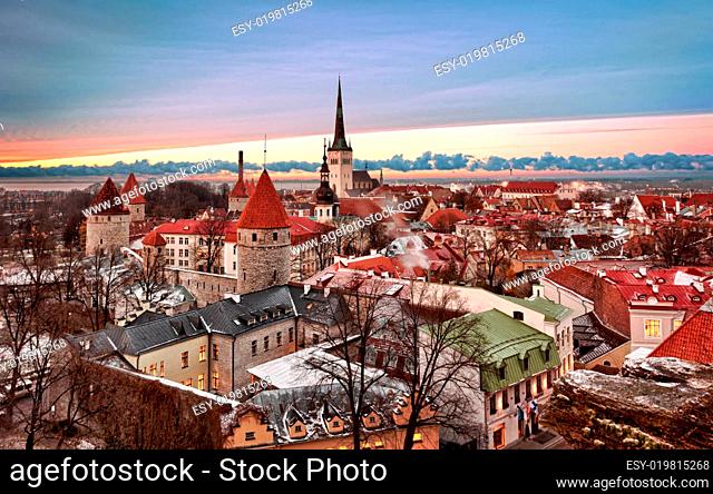 View of the old town of Tallinn in Estonia