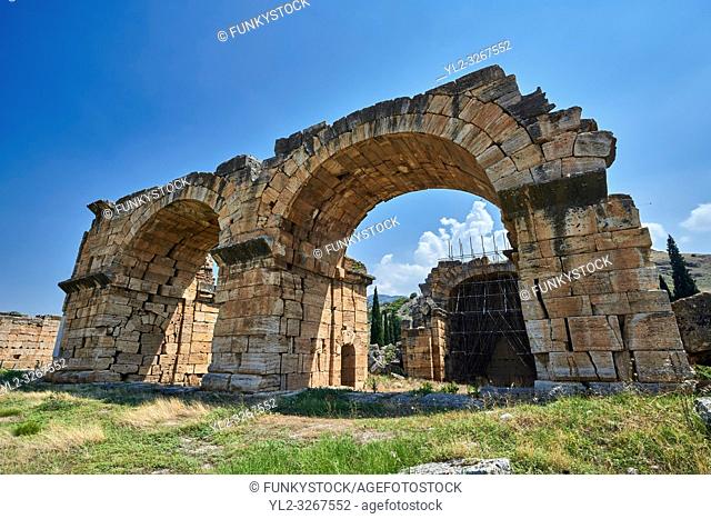 Picture of the Roman Basilica Baths. Hierapolis archaeological site near Pamukkale in Turkey
