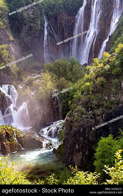 waterfalls in plitvice national park, croatia