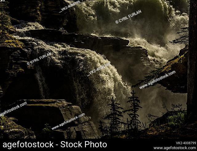 Athabasca Falls Jasper Canada, rushing snow melt